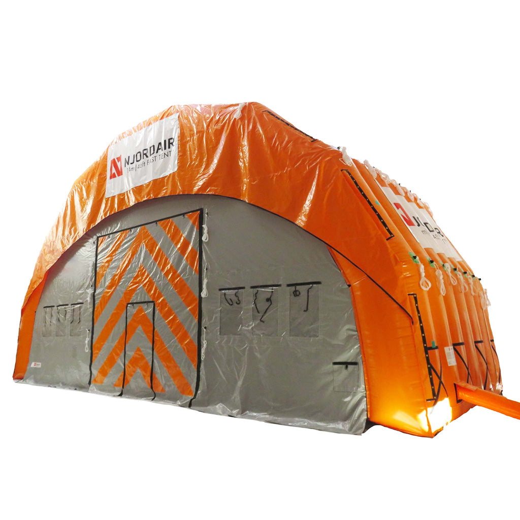 14m (46ft) wide inflatable shelter outside view