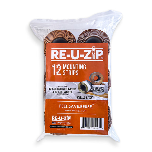 RE-U-ZIP™ Dust Barrier Entry Mounting Strips | 12 PACK